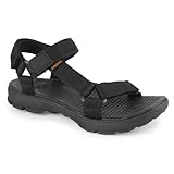riemot Sandalias deportivas de mujer,ajustables y cómodas con suela antideslizante y forro suave de Punta Descubierta,Sandalias de Verano,deportivo,senderismo-Negro EU39