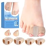 4 Piezas Separador Dedos Pie, Corrector de Juanetes, Separadores de Dedos de Los Pies Silicona, Juanetes Corrector Nocturno y Dia, Corrector Juanetes Mujer y Hombres