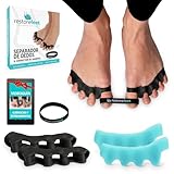 RestoreFeet Separadores de Dedos de los Pies, (2 pares) + Banda Anti-Juanetes para Enderezar los dedos Torcidos o Superpuestos - Separador dedos pie, corrector de dedos, 0% BPA