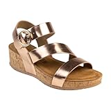 CHATTAWAK 18hlilourosegold39, Sandalia con talón Mujer, Rosa Dorado, 39 EU