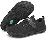 SAGUARO Barefoot Niños Zapatillas de Trail Running Niña Niño Minimalistas Zapatos de Deporte Blanditos Cómodos Calzado Descalzos para Exterior Interior, Negro, 27 EU