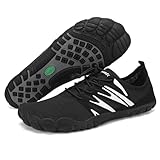 SAGUARO Zapatillas Barefoot Hombre Escarpines Secado Rápido Zapatos de Agua Ligeras Transpirable Calzado Descalzo Minimalistas Antideslizantes, Negro, 42 EU