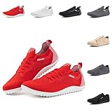 Hitmars Barefoot Hombre Mujer Zapatillas Trail Running Calzado Minimalistas Unisex Zapatos Descalzos Deportivas Casual Interior Exterior 1 Rojo EU 42