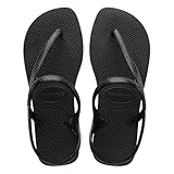 Havaianas - Flash Urban, Sandalias Cómodas, Elegantes y Versátiles, Cierre en Tobillo, Tiras Metálicas Cruzadas, Mujer, Negro, 37/38 EU