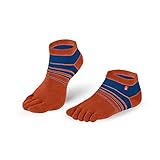 Knitido Track&Trail Spins Calcetines deportivos con dedos de hombre y mujer, para deporte, running y zapatos de cinco dedos, Talla:35-38, Colores:naranja/azul (902)