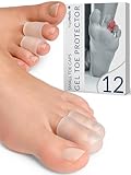 YOGAMEDIC Protector de Dedos - 12 Piezas Recortables para Prevenir y Proteger Callos, Ampollas, Juanetes, Callosidades, Dedos en Martillo, Uñas Encarnadas - Tapones de Silicona en Gel Suave