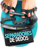 RestoreFeet Kit Separador Dedos Pie, Corrector de Juanetes con 2 Pares de Separadores, Banda Elástica, Mini Banda y Pelota Miofascial, Alivio Dedos Torcidos y Superpuestos, Uso Barefoot Unisex