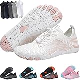 Calzado de senderismo descalzo para mujer y hombre, zapatos descalzos profesionales con puntera ancha, saludables y antideslizantes, transpirables, zapatos descalzos, Blanco, 12-12.5 Women/10-10.5 Men